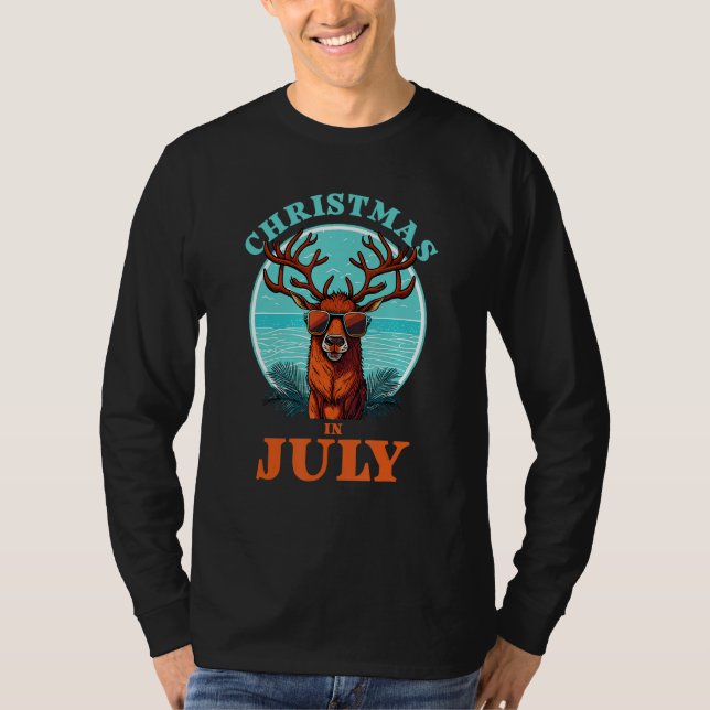 Camiseta Christmas in July Beach Summer Reindeer Beach Bash (Anverso)
