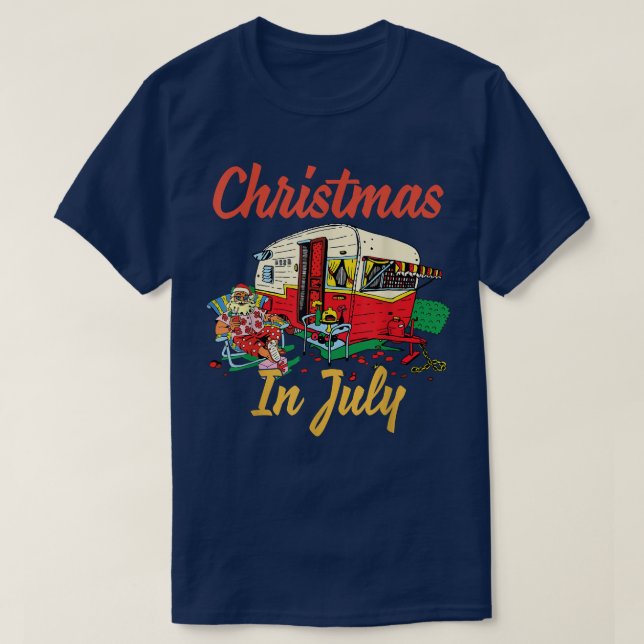 Camiseta Christmas In July Camping Camper  (Diseño del anverso)