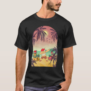 Camiseta Christmas In July Dabbing Santa Hawaiian Summer Fl