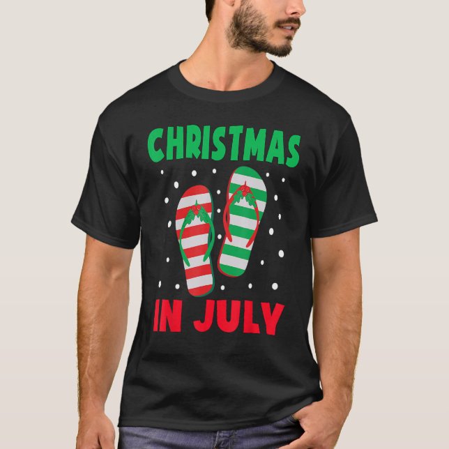 Camiseta Christmas in July Flip Flops  Beach Summer Kids To (Anverso)
