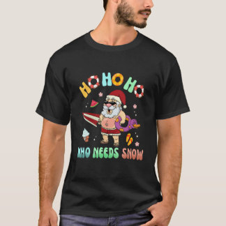 Camiseta Christmas In July Funny Santa Surfing Summer Vacat