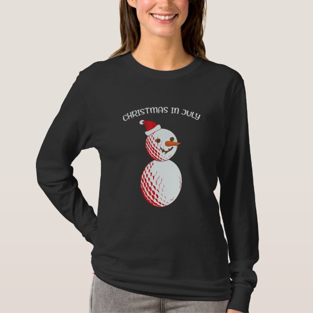 Camiseta Christmas In July Golf Snowman Summer Vacation (Anverso)