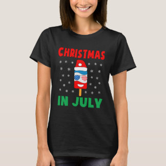 Camiseta Christmas In July Ice Pop Santa Hat Party Kids Tod