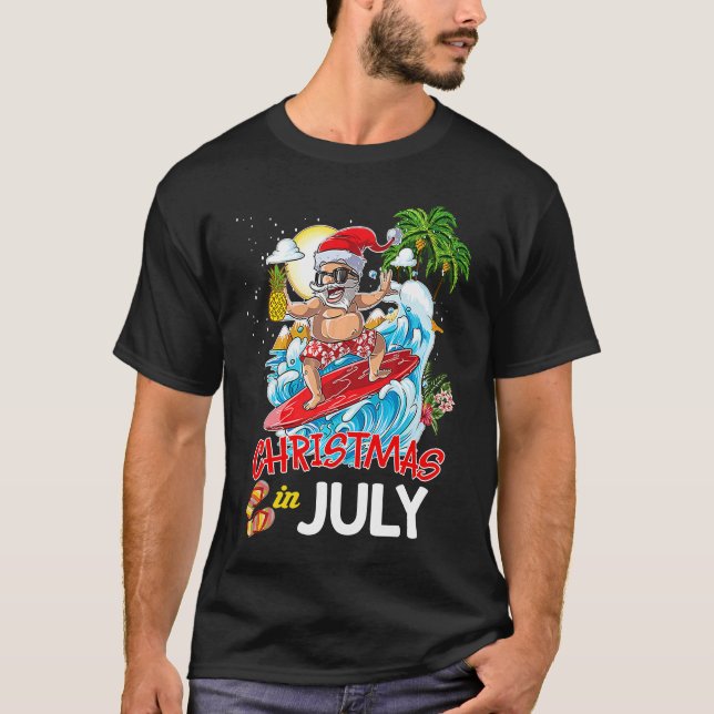 Camiseta Christmas In July Party Costume Clothing Santa Sur (Anverso)