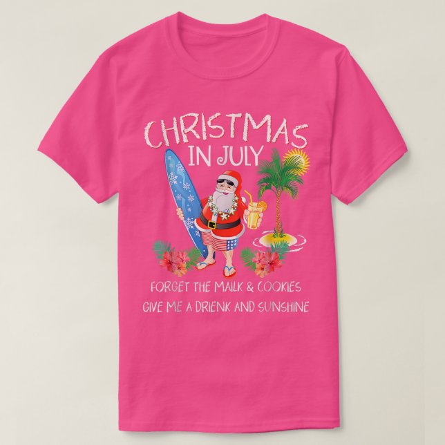 Camiseta Christmas In July Pool Party Santa Men Women Vacat (Diseño del anverso)