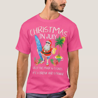 Camiseta Christmas In July Pool Party Santa Men Women Vacat