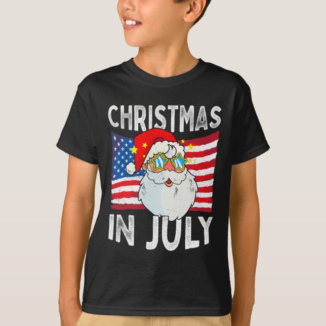 Camiseta Christmas In July Retro Hipster Funny Santa Men Wo (Anverso)