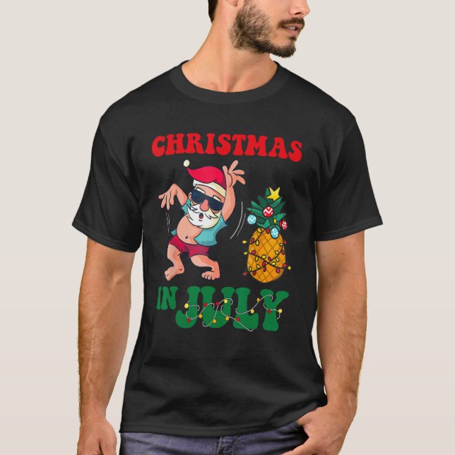 Camiseta Christmas in July Santa Claus Dancing Xmas Summer  (Anverso)