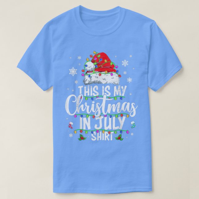 Camiseta Christmas in July  Santa Hat Summer Beach Vacation (Diseño del anverso)