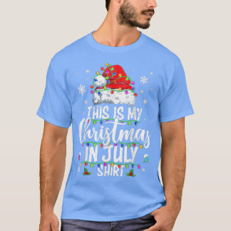Camiseta Christmas in July Santa Hat Summer Beach Vacation