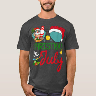Camiseta Christmas In July Santa Hat Sunglasses Funny Santa