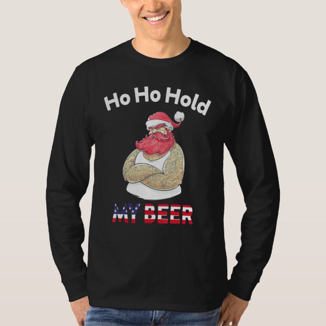 Camiseta Christmas In July Santa Ho Ho Hold My Beer (Anverso)