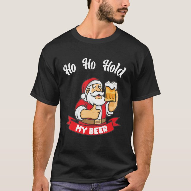 Camiseta Christmas In July Santa Ho Ho Hold My Beer 1 (Anverso)