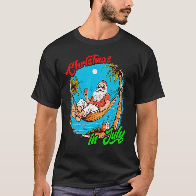 Camiseta Christmas In July   Santa Summer Beach Vacation 3 (Anverso)