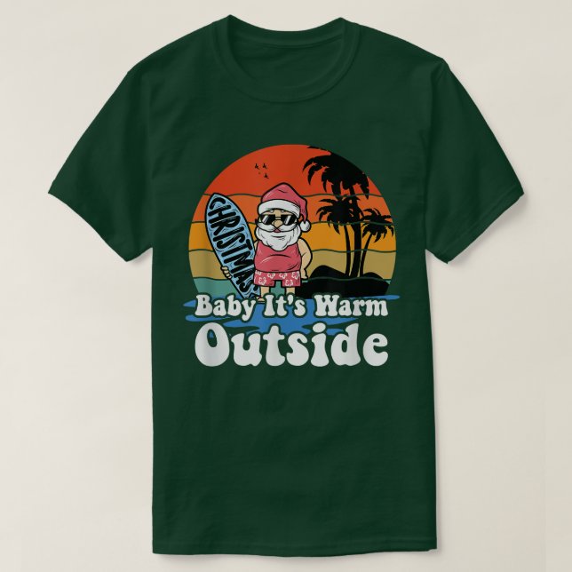 Camiseta Christmas In July Santa Summer Xmas Baby Its Warm  (Diseño del anverso)