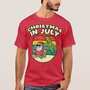 Camiseta Christmas In July Summer Santa Vintage Xmas Men Wo
