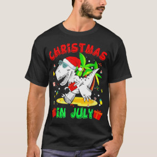 Camiseta Christmas In July Summer T Re Dinosaur Merry Chris