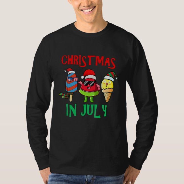Camiseta Christmas In July Watermelon Ice Pops Xmas Santa H (Anverso)