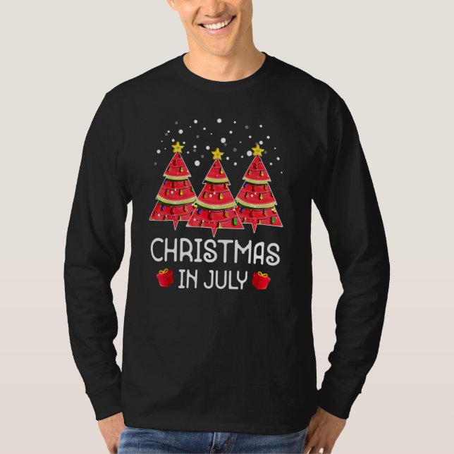 Camiseta Christmas In July Watermelon Summer Vacation Beach (Anverso)