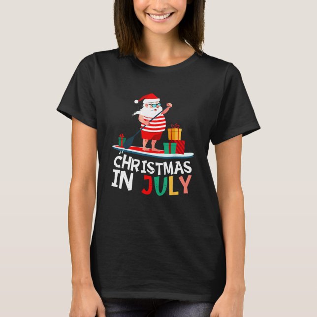 Camiseta Christmas In July Watermelon Xmas Tree Summer Men  (Anverso)
