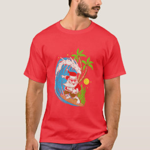 Camiseta Christmas in JulySummer Santa Claus Beach Hawaii S