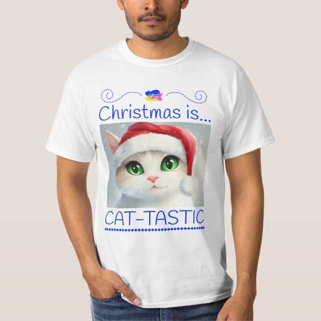 Camiseta Christmas Is Cat-tastic Cute Cat T-Shirt (Anverso)