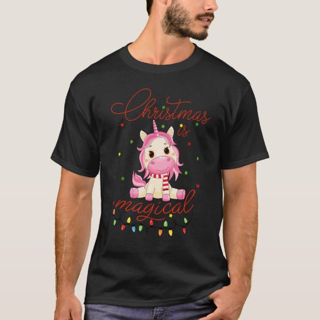 Camiseta Christmas Is Magical Unicorn Lover (Anverso)