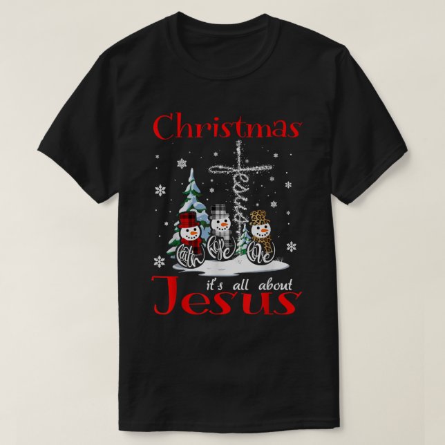 Camiseta christmas it's all about jesus faith hope love sno (Diseño del anverso)