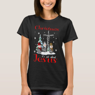 Camiseta Christmas It's All About Jesus Faith Hope Love Sno