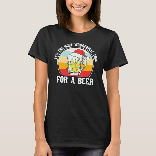 Camiseta Christmas It's The Best Time For A Beer Retro Chri (Anverso)