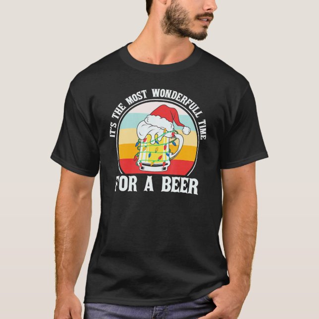 Camiseta Christmas It's The Best Time For A Beer Retro Chri (Anverso)
