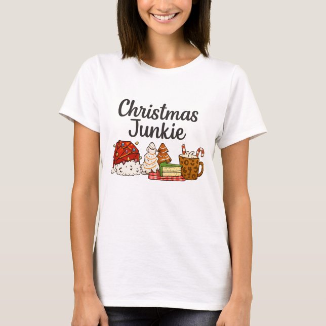 Camiseta Christmas Junkie Dessert Print | Cozy Xmas graphic (Anverso)