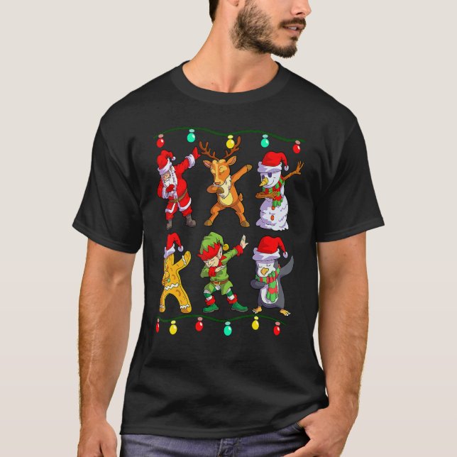 Camiseta Christmas Kids Boys Men Dabbing Santa Elf Deer Fri (Anverso)