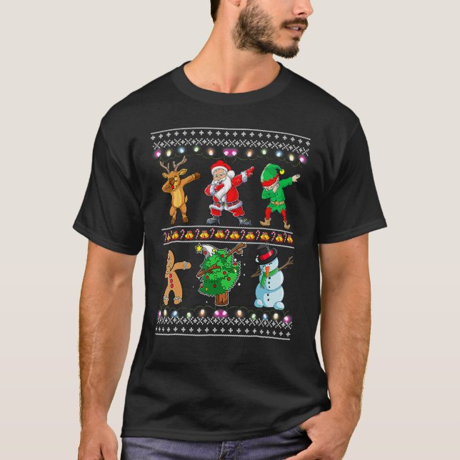 Camiseta Christmas Kids Boys Men Dabbing Santa Elf Deer Fri (Anverso)