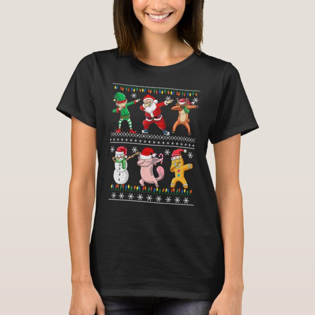 Camiseta Christmas Kids Boys Men Dabbing Santa Elf Deer Fri (Anverso)