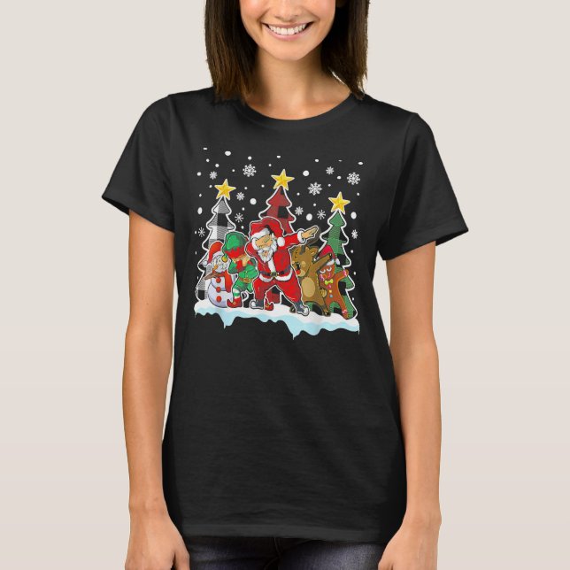 Camiseta Christmas Kids Boys Men Dabbing Santa Elf Deer Fri (Anverso)