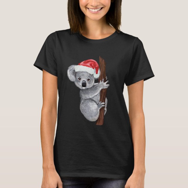 Camiseta Christmas Koala in Santa hats Cute Koala for Girls (Anverso)