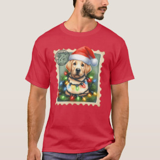 Camiseta Christmas Labrador with hat and festive garlands g