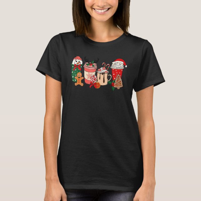 Camiseta Christmas Latte Sweets Santa Hot Chocolate Gingerb (Anverso)
