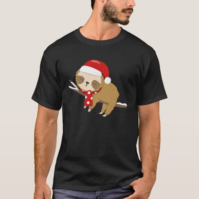 Camiseta Christmas Lazy Sloth My Spirit Animal  Xmas (Anverso)
