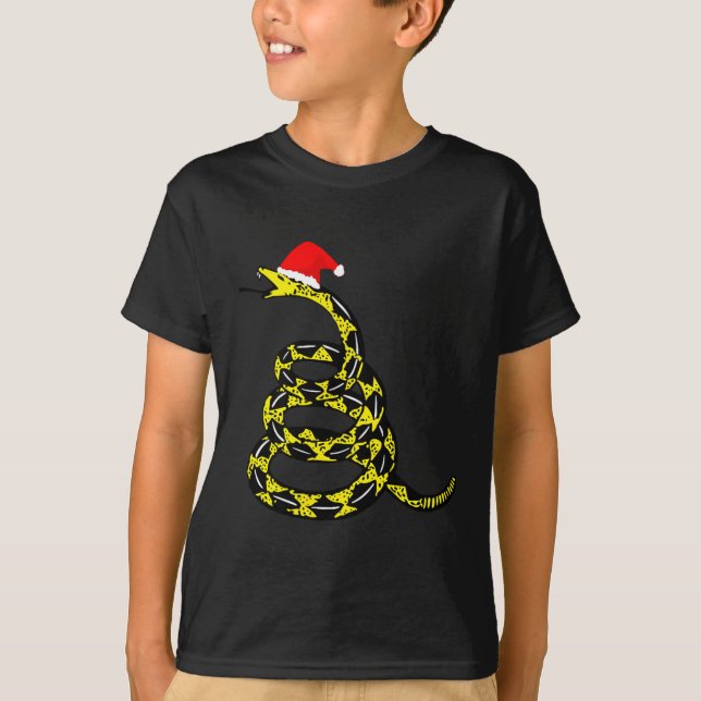 Camiseta Christmas Libertarian Gadsden Don't Tread Snake  (Anverso)