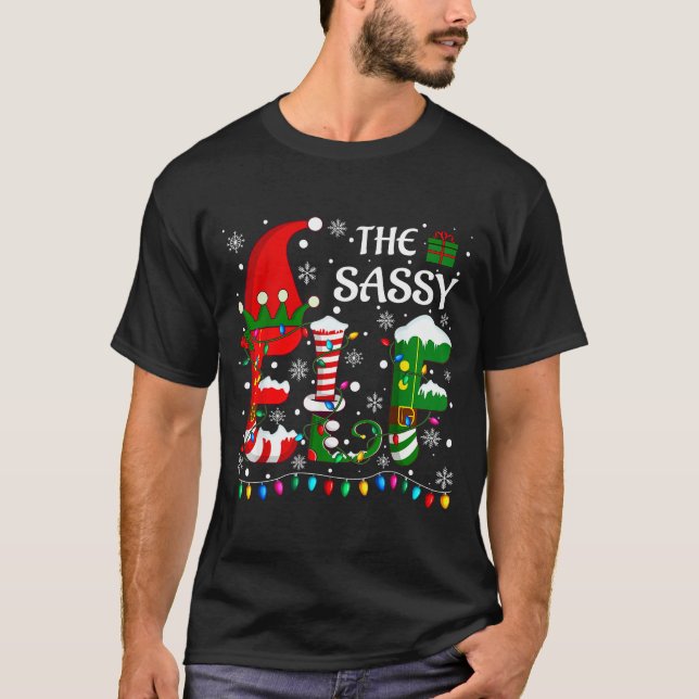 Camiseta Christmas Light Family Matching Pajamas Sy Elf Xma (Anverso)