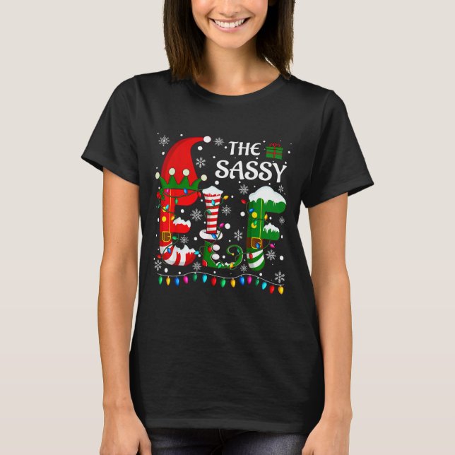 Camiseta Christmas Light Family Matching Pajamas Sy Elf Xma (Anverso)