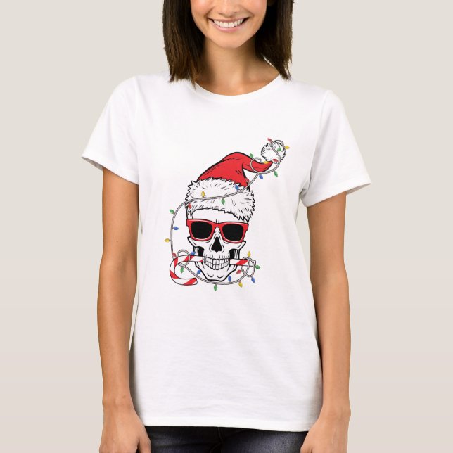 Camiseta Christmas-Light-Skeleton-Skull (Anverso)