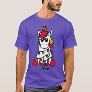 Camiseta Christmas Lights Festive Holiday Unicorn 