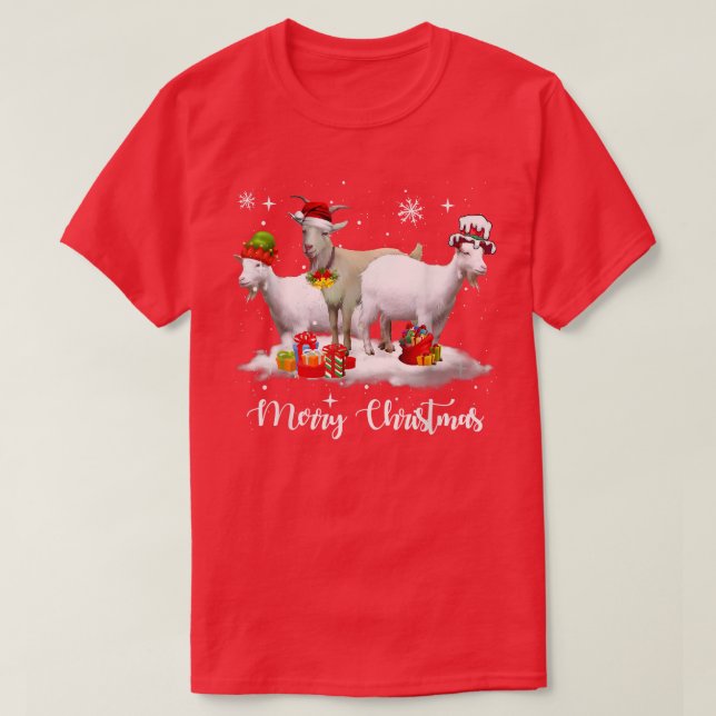 Camiseta Christmas Lights Goat XMas Pajama  (Diseño del anverso)