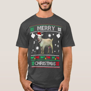 Camiseta Christmas Lights Goat XMas PajamaMerry Christmas G