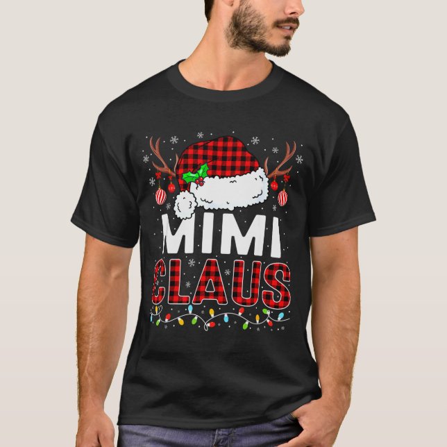 Camiseta Christmas Lights Mimi Claus Family Matching Xmas P (Anverso)