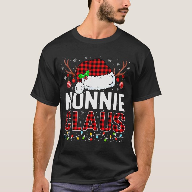 Camiseta Christmas Lights Nonnie Claus Family Matching Xmas (Anverso)