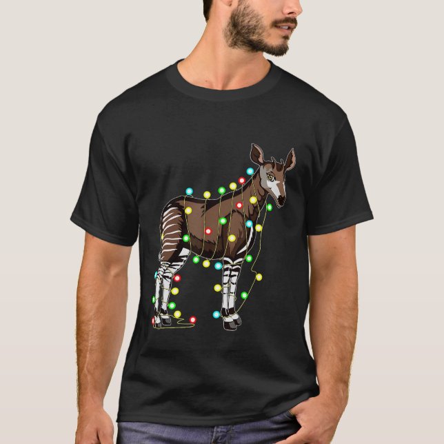 Camiseta Christmas Lights Okapi  Xmas Holiday (Anverso)